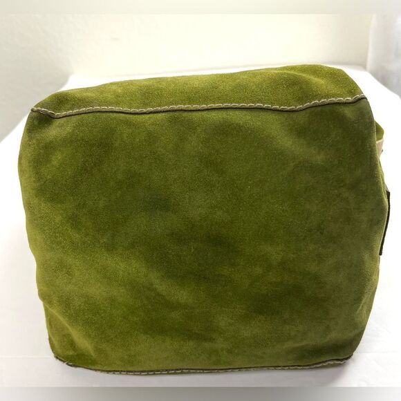 Vintage Ruehl No. 925 Green Suede and Brown Leather Tote - Picture 6 of 14